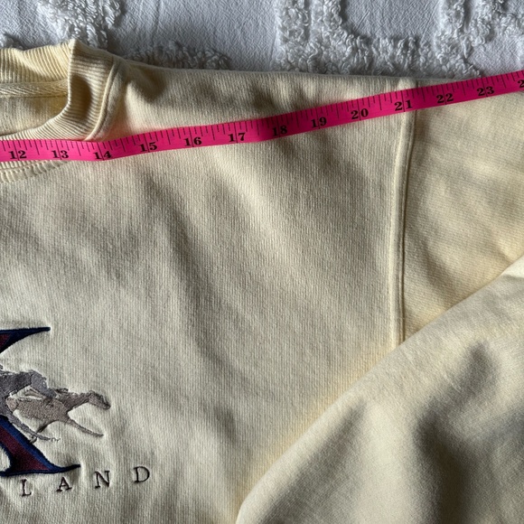 Vintage Keeneland Horse Racing Fleece Pullover Womens Small Yellow Long Sleeve - Picture 8 of 10